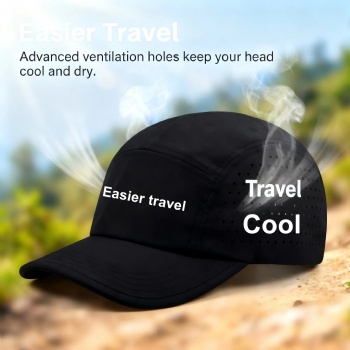 Custom Nylon Mesh 5 Panel Running Camping Hat for Outdoor Sports & Travel for Cult Members